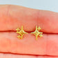 Joyas por Mayor Joyas Bañadas en Oro por Mayor Insumos para Joyas XO554 Aro Trio Estrellas 4 Puntas Liso 11 x 9 mm Espesor 1.5 mm Aro Baño Oro