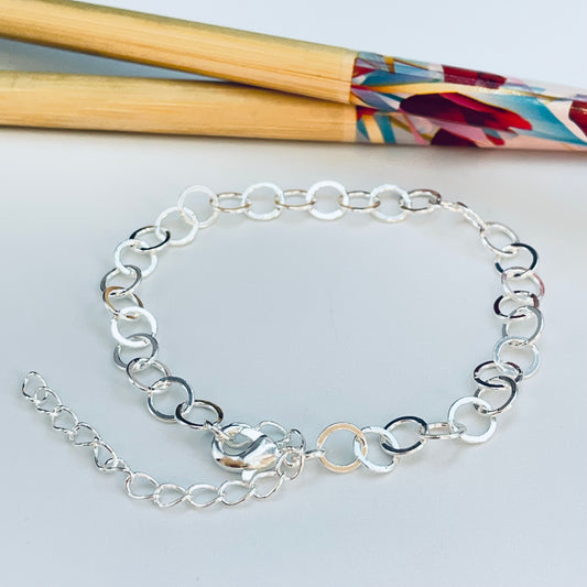 Joyas por Mayor Joyas Bañadas en Plata por Mayor Insumos para Joyas PP30 Pulsera Eslabones Redondos diá. 5.5 mm Largo 15 cm más extensor de 5 cm Pulsera Baño Plata