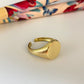 WO74 Anillo Chevalier Sello 11 x 13 mm Medida app. 6 Anillo Baño Oro Anillos Bañados hecho de Bronce Bañado en Oro 18K Joyas Bañadas en Oro