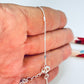 PP34 Pulsera Cadena Grumet 2 mm y Mini Corazones de 3 mm Largo 15 cm más extensor de 5 cm Pulsera Baño Plata