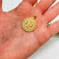 Joyas por Mayor Joyas Bañadas en Oro por Mayor Insumos para Joyas FO1236 Colgante San Benito centro calado borde circones 1 faz diá. 21 mm más valier de 9 x 3 mm Espesor 2 mm Figura Baño Oro