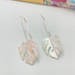 Joyas por Mayor Joyas Bañadas en Plata por Mayor Insumos para Joyas XP481 Aro Hoja Monstera 20 x 16 mm Espesor 1.2 mm con Gancho Largo Total 42 mm Aro Baño Plata