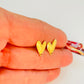 BO117 Base de Aro Corazón Lijado levemente Bombé perforación inferior 12 x 10 mm Espesor 0.8 mm Base de Aro Baño Oro