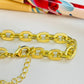 PO16 Pulsera Eslabones Candado con rayitas 17 cm mas extensor 5 cm Eslabón 8 x 6 mm Espesor 1.2 mm Pulsera Baño Oro Pulseras hecho de Bronce Bañado en Oro 18K Joyas Bañadas en Oro