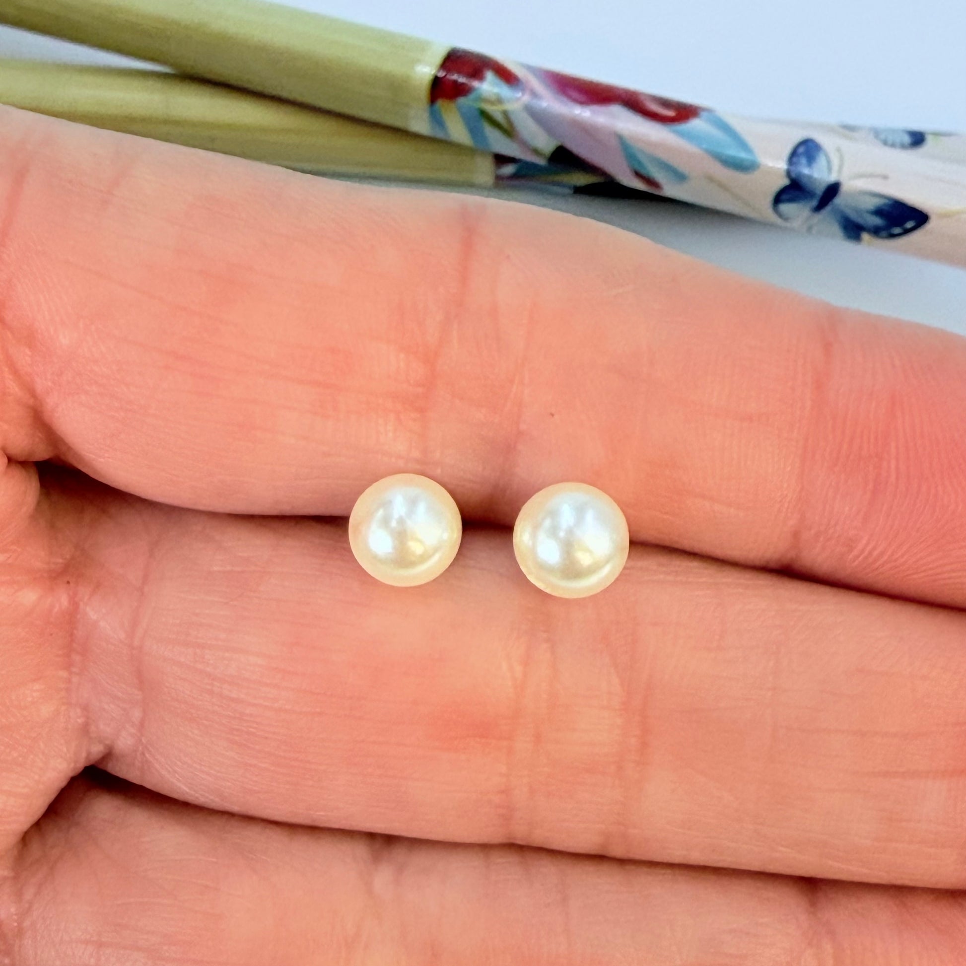XP211 Aro Perla con Base diá. 6 mm Aro Baño Plata Aros Bañados en Oro y Plata hecho de Bronce Bañado en Plata 50 ml Joyas Bañadas en Plata