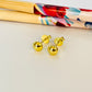 XO409 Aro Bolita Aplanada 5 mm Aro Baño Oro Aros Bañados hecho de Bronce Bañado en Oro 18K Joyas Bañadas en Oro