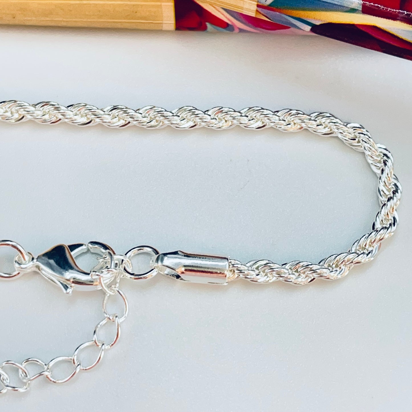 PP31 Pulsera Tourbillon Espesor 3 mm Largo 16 cm más extensor de 5 cm Pulsera Baño Plata