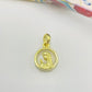 FO1050 Colgante Virgen Niña fondo Cristal diá. 13 mm más argollita más valier Figura Baño Oro