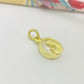 FO1050 Colgante Virgen Niña fondo Cristal diá. 13 mm más argollita más valier Figura Baño Oro