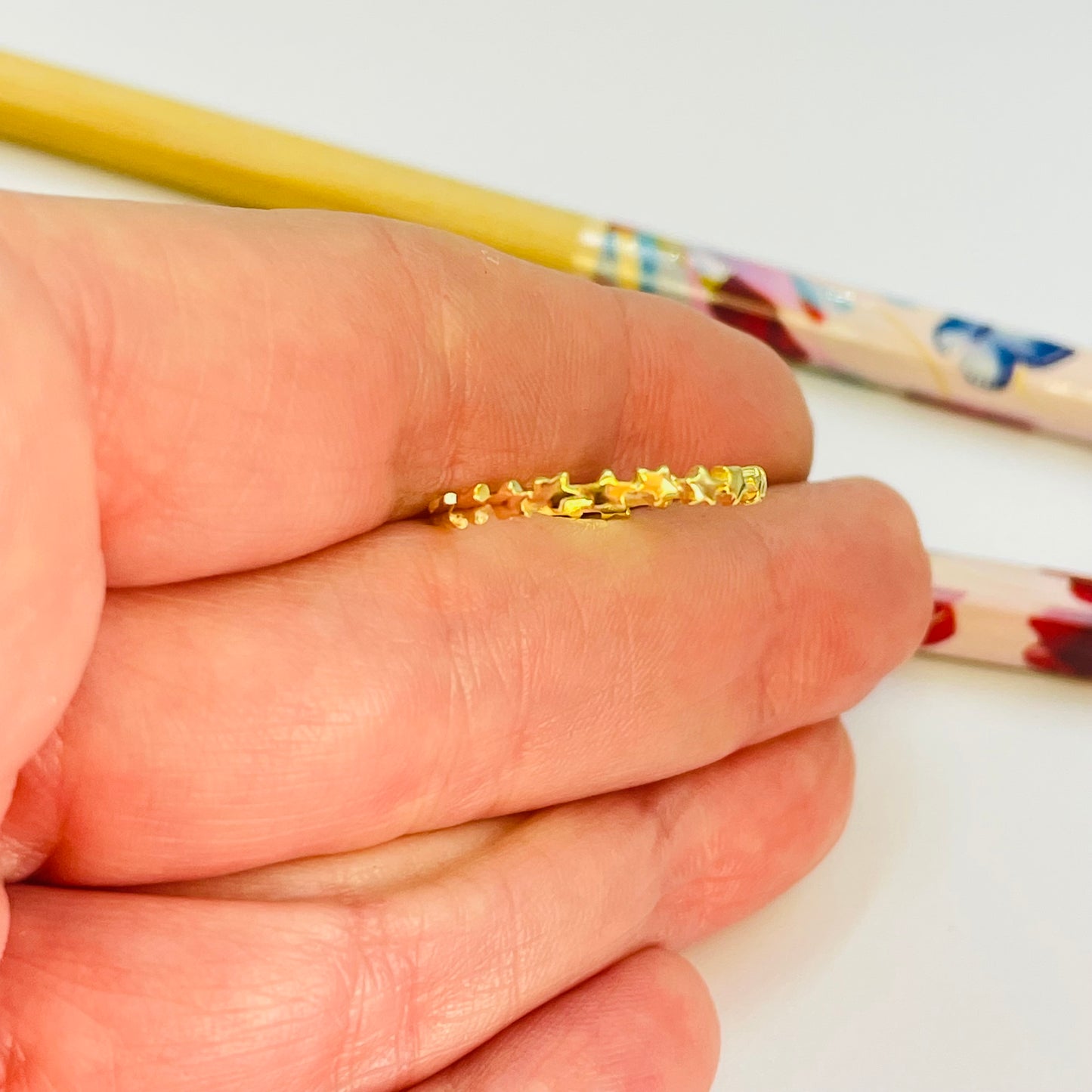 WO11 Anillo Estrellas Anillo Baño Oro
