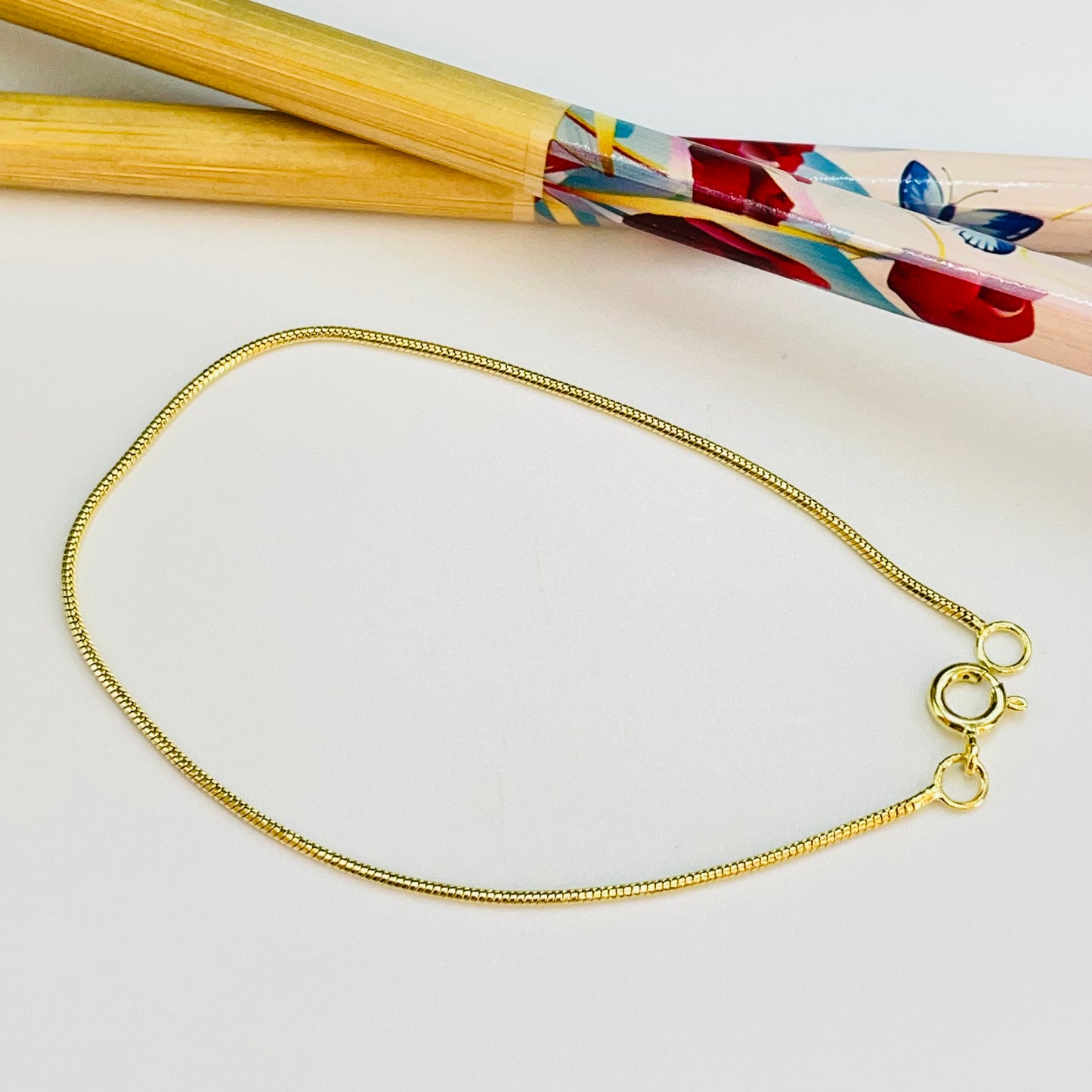 PO17 Pulsera Cola de Topo Espesor 1.2 mm Largo 18 cm Pulsera Baño Oro