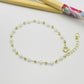 Joyas por Mayor Joyas Bañadas en Oro por Mayor Insumos para Joyas PO25 Pulsera Perlas diá. 3.5 mm y bolitas facetadas 2.8 mm Largo 17.5 cm más extensor con terminal mini corazón Pulsera Baño Oro