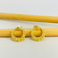 XO383 Aro Argolla frontal bolitas y estrella superior diá. 13 mm Espesor 1.2 mm Aro Baño Oro Aros Bañados hecho de Bronce Bañado en Oro 18K Joyas Bañadas en Oro