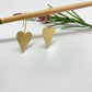 XO435 Aro Colgante gancho Corazón Lijado 30x20 mm Largo Total 50 mm Aro Baño Oro Aros Bañados hecho de Bronce Bañado en Oro 18K Joyas Bañadas en Oro