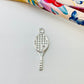 Joyas por Mayor Joyas Bañadas en Plata por Mayor Insumos para Joyas FP1149 Colgante Raqueta con mini circón 25 x 10 mm más argollita Espesor 1.5 mm Figura Baño Plata