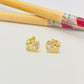 Joyas por Mayor Joyas Bañadas en Oro por Mayor Insumos para Joyas XO479 Aro Doble Punto de Luz Gota y Redondo mini 11 x 10 mm Espesor 2 mm Aro Baño Oro