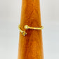 WO49 Anillo Ajustable Estrella 5 mm y Punto de Luz 3.5 mm en puntas Ancho Argolla 1.5 mm Anillo Baño Oro