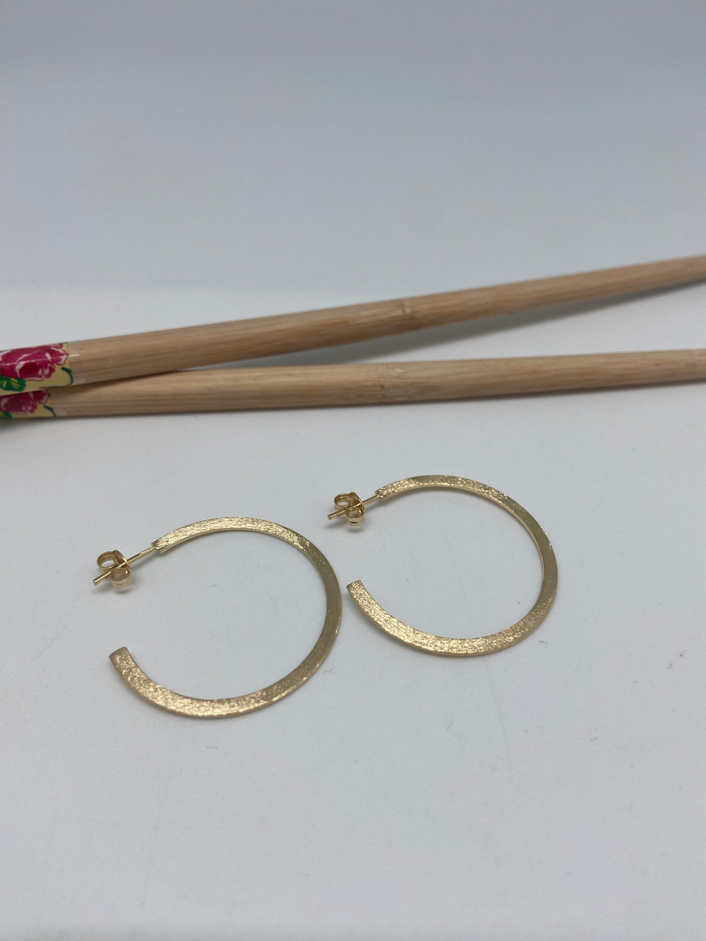 XO352 Aro Argolla Plana Lijada 34 x 1 mm espesor 3 mm Aro Baño Oro