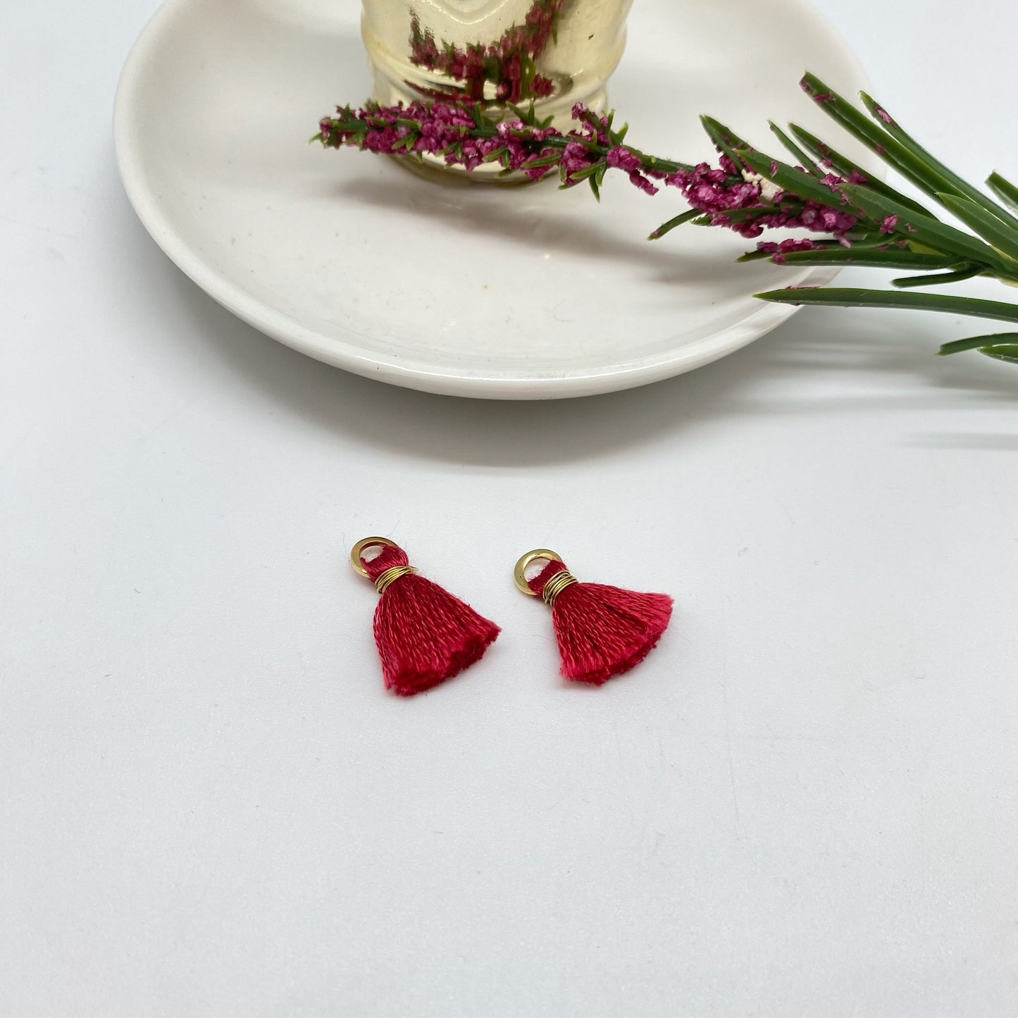 AO138 Mini Borla de Algodón 25 mm 22 mm y 16 mm Accesorio Baño Oro