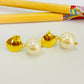 XO394 Aro Perla 12 mm Colgante Base redonda diá. 12 mm Largo total 28 mm Aro Baño Oro Aros Bañados hecho de Bronce Bañado en Oro 18K Joyas Bañadas en Oro