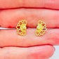 Joyas por Mayor Joyas Bañadas en Oro por Mayor Insumos para Joyas XO525 Aro Media Flor Margarita Calada 13 x 8.5 mm Espesor 1.5 mm Aro Baño Oro
