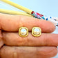 Joyas por Mayor Joyas Bañadas en Oro por Mayor Insumos para Joyas XO560 Aro Media Perla de 10 mm con Bisel Texturado 11 mm Espesor 1.8 mm Aro Baño Oro