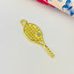 Joyas por Mayor Joyas Bañadas en Oro por Mayor Insumos para Joyas FO1149 Colgante Raqueta con mini circón 25 x 10 mm más argollita Espesor 1.5 mm Figura Baño Oro