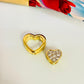 FO1037 Colgante Corazón para pasar circones rodinados y borde 11 mm Corazón Interior Doble faz circones y 1 circón 7 mm  espesor 5 mm Caja Corazón Calado exterior 12 mm espesor 5 mm Figura Baño Oro