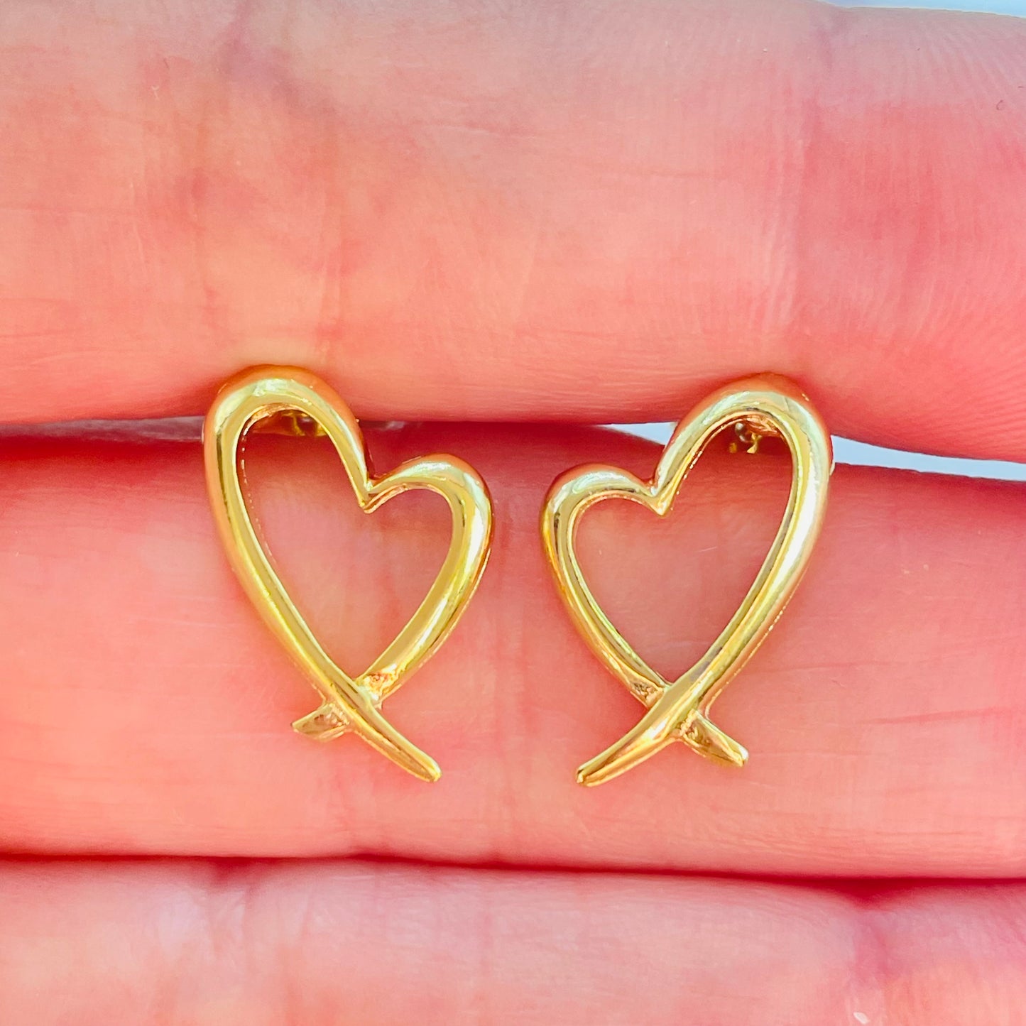 XO549 Aro Corazón Calado 16 x 11 mm Espesor 1.5 mm Aro Baño Oro