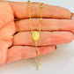 PO33 Pulsera Rosario Decenario Virgen Aparecida Cadena Bolitas 2.8 mm Largo 20 cm Largo Cadena y Cruz 3.5 cm Pulsera Baño Oro