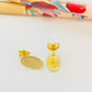 BO119 Base Ovalada Lijada argolla posterior 12.5 x 7 mm Espesor 0.6 mm Base de Aro Baño Oro