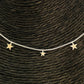 CP192 Collar con 7 Estrellas 4 de 5 mm y 3 de 4 mm Cadena Veneciana 1 mm Largo 40 cm más extensor de 5 cm Collar Terminado Baño Plata Cadenas Bañadas hecho de Bronce Bañado en Plata 50 ml Joyas Bañadas en Plata