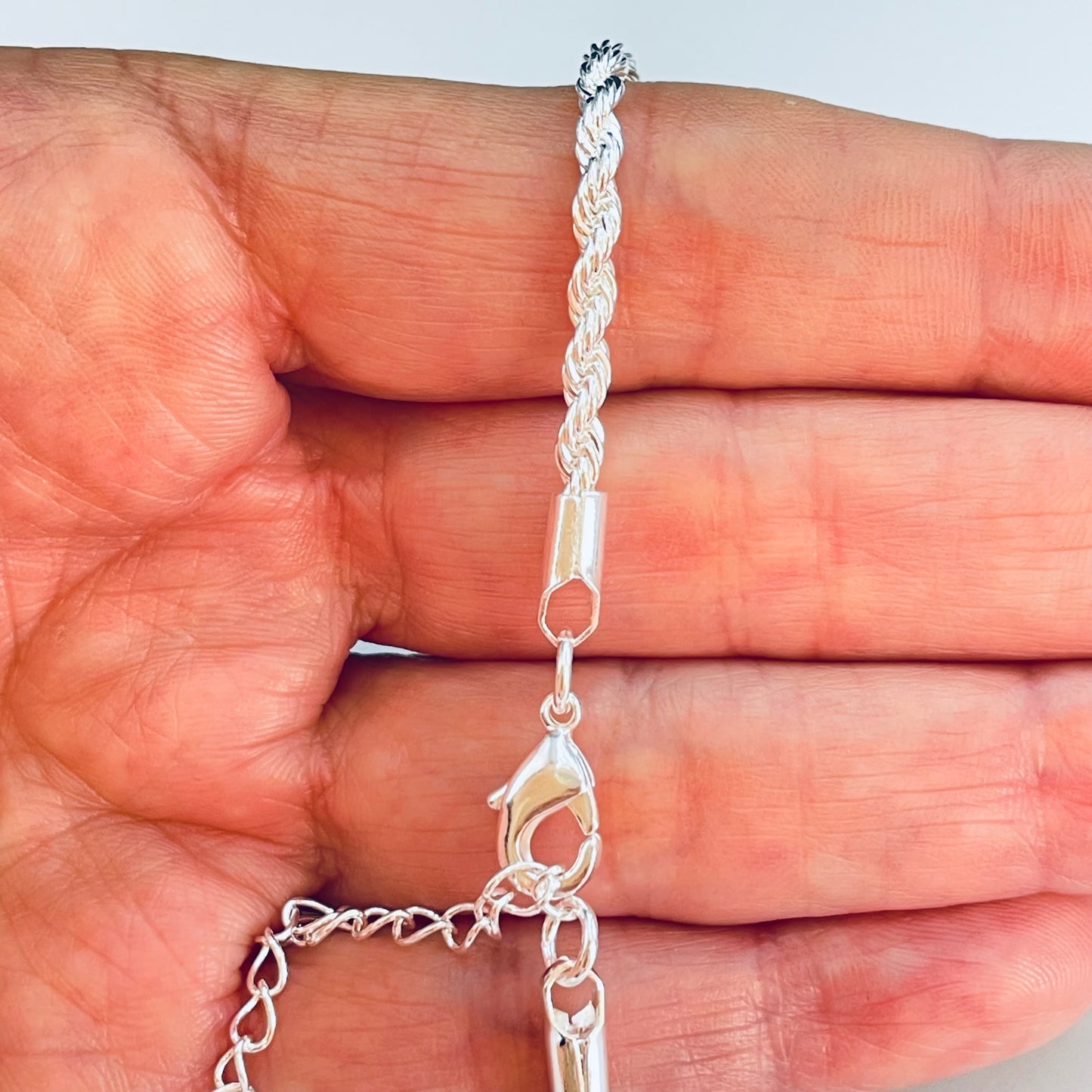 PP31 Pulsera Tourbillon Espesor 3 mm Largo 16 cm más extensor de 5 cm Pulsera Baño Plata