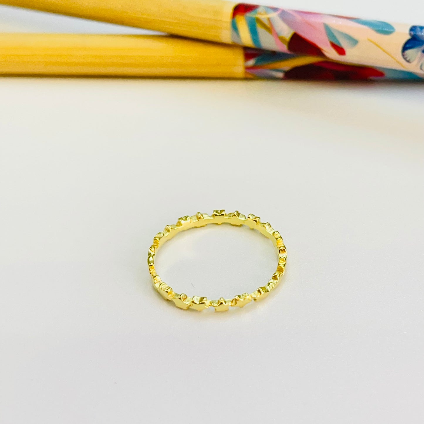 WO11 Anillo Estrellas Anillo Baño Oro