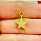 FO1219 Colgante Estrella con Circones 15 x 15 mm más argollita Espesor 1.8 mm Figura Baño Oro