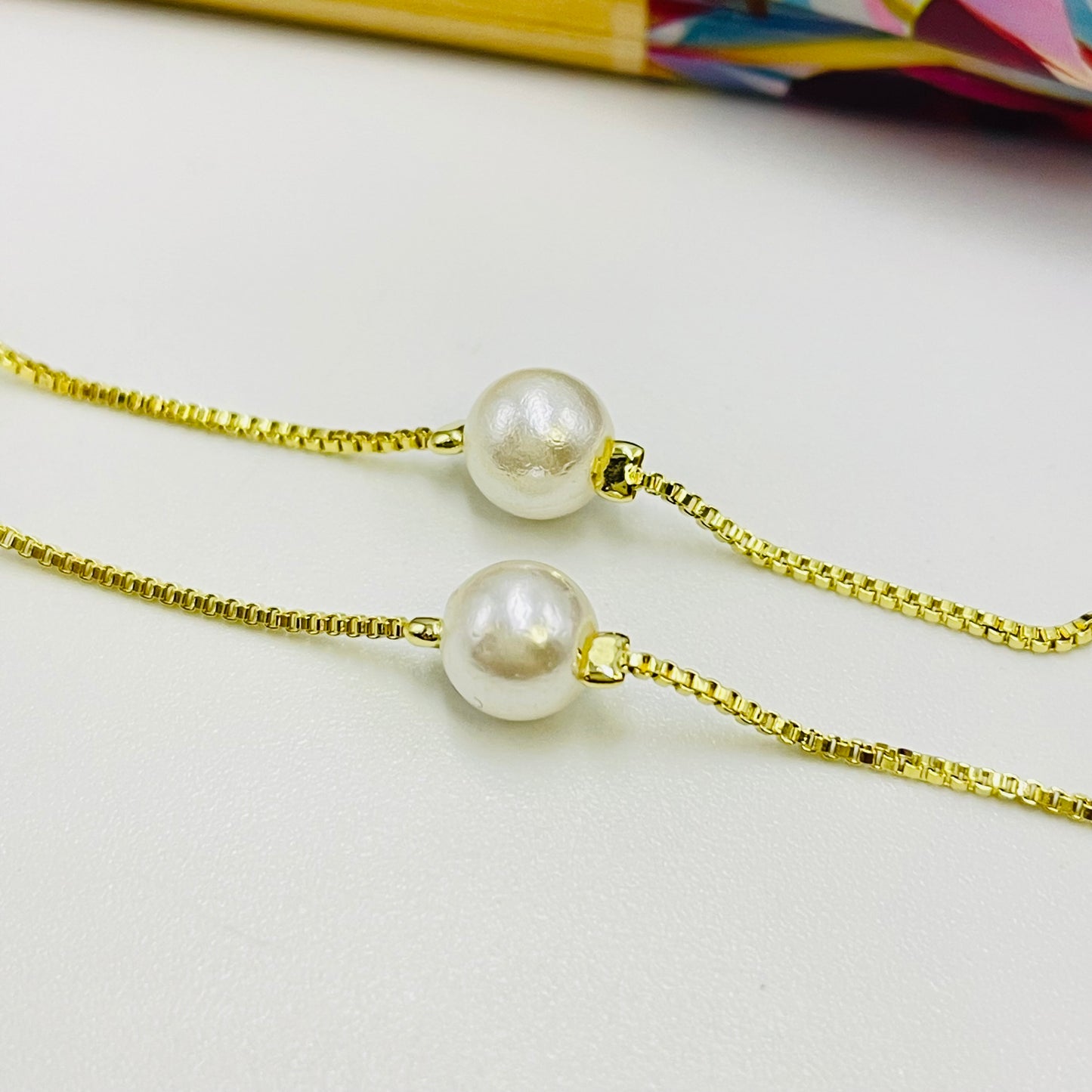 Joyas por Mayor Joyas Bañadas en Oro por Mayor Insumos para Joyas PO21 Pulsera Perlas diá. 6 mm Cadena veneciana espesor 1 mm Largo 16.5 cm Pulsera Baño Oro