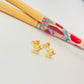 Joyas por Mayor Joyas Bañadas en Oro por Mayor Insumos para Joyas XO485 Aro Estrella con circón en el centro 8.5 mm Espesor 2 mm Aro Baño Oro