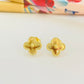 Joyas por Mayor Joyas Bañadas en Oro por Mayor Insumos para Joyas BO120 Base Trébol borde rutilado argolla posterior 10 x 10 mm Espesor 0.6 mm Base de Aro Baño Oro