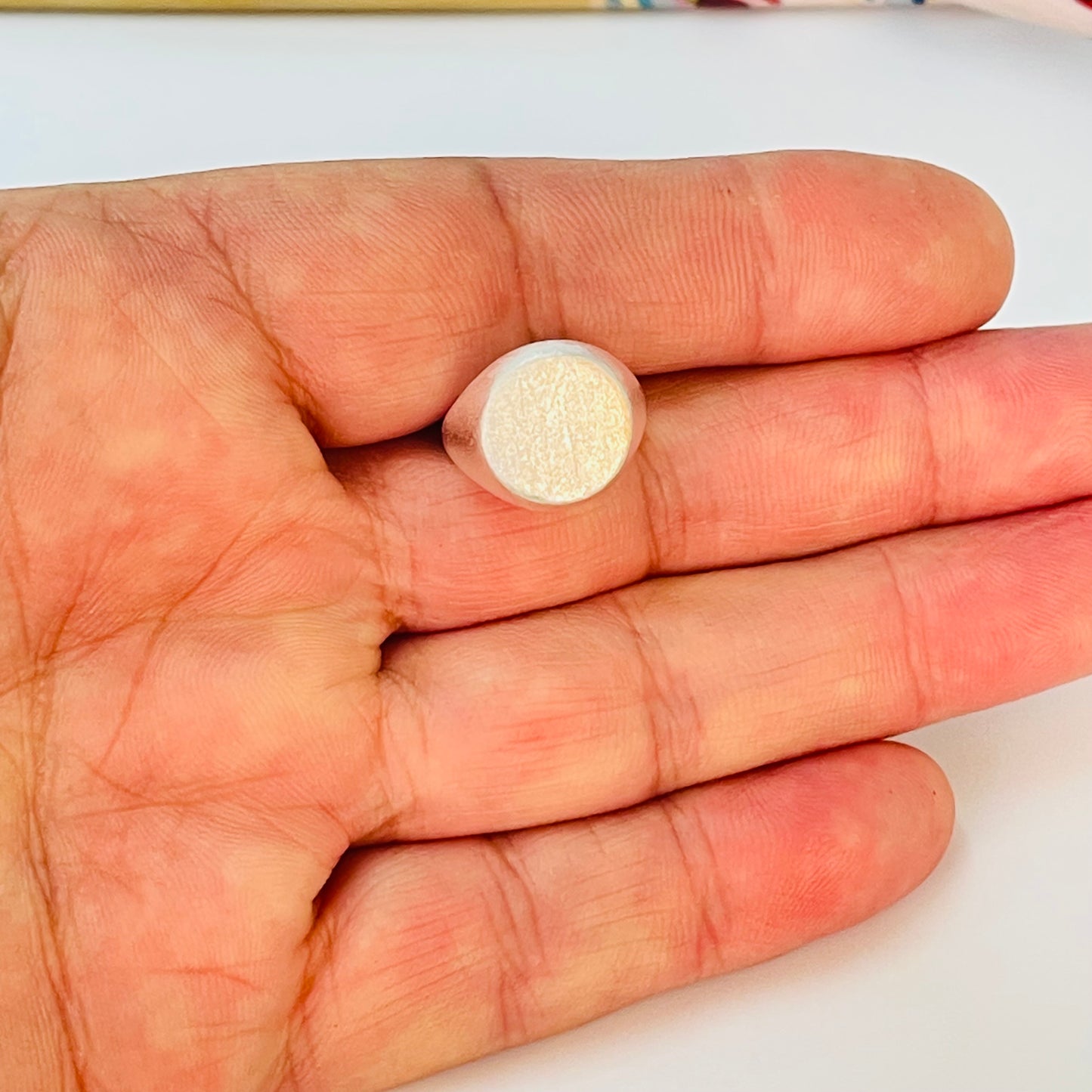 WP81 Anillo Chevalier Sello Lijado diá. 12 mm ancho argolla de 9 a 3 mm Medida app. 6 Anillo Baño Plata