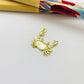 Joyas por Mayor Joyas Bañadas en Oro por Mayor Insumos para Joyas FO1233 Colgante Cangrejo 15 x 15 mm más argollita Espesor 1.5 mm Figura Baño Oro