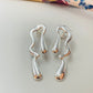 Joyas por Mayor Joyas Bañadas en Plata por Mayor Insumos para Joyas XP474 Aro Orgánico doble 38 x 14 mm Espesor 1.2 mm Aro Baño Plata