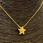 CO184 Collar con Estrella pasada Cadena veneciana 1 mm Estrella doble faz lisa y martelada 10 mm espesor 4 mm Largo 40 cm más extensor 6 cm  Collar Terminado Baño Oro