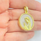FO1051 Colgante Virgen Niña fondo Cristal diá. 23 mm más argollita más valier Figura Baño Oro