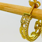 XO263-Derecho Aro Argolla Eslabones y argolla de micro circones Diá. 18 mm Ancho 5 mm Aro Baño Oro
