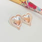 Joyas por Mayor Joyas Bañadas en Plata por Mayor Insumos para Joyas XP477 Aro Corazón irregular borde con rayitas estampadas 20 x 18 mm Espesor 1.2 mm Aro Baño Plata