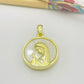 FO1051 Colgante Virgen Niña fondo Cristal diá. 23 mm más argollita más valier Figura Baño Oro