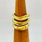 WO73 Anillo tipo Triple Ancho Mayor 17 mm Espesor Mayor 4 mm Menor 1 mm Medida app. 15 Anillo Baño Oro