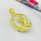 FO1051 Colgante Virgen Niña fondo Cristal diá. 23 mm más argollita más valier Figura Baño Oro