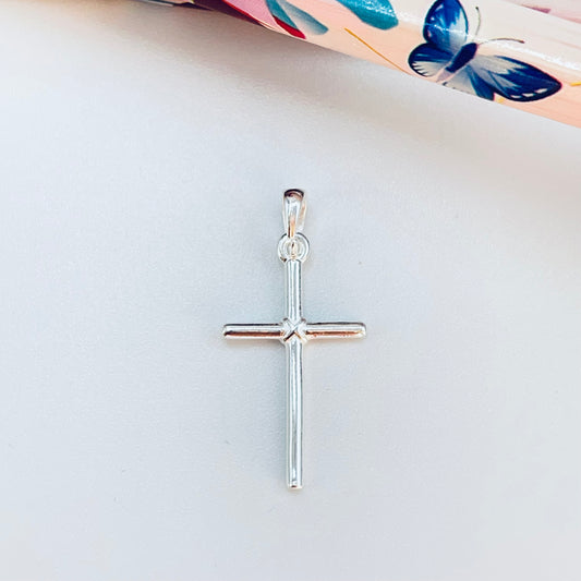 FP1036 Colgante Cruz 20 x 12 mm mas valier Espesor 1.8 mm Figura Baño Plata