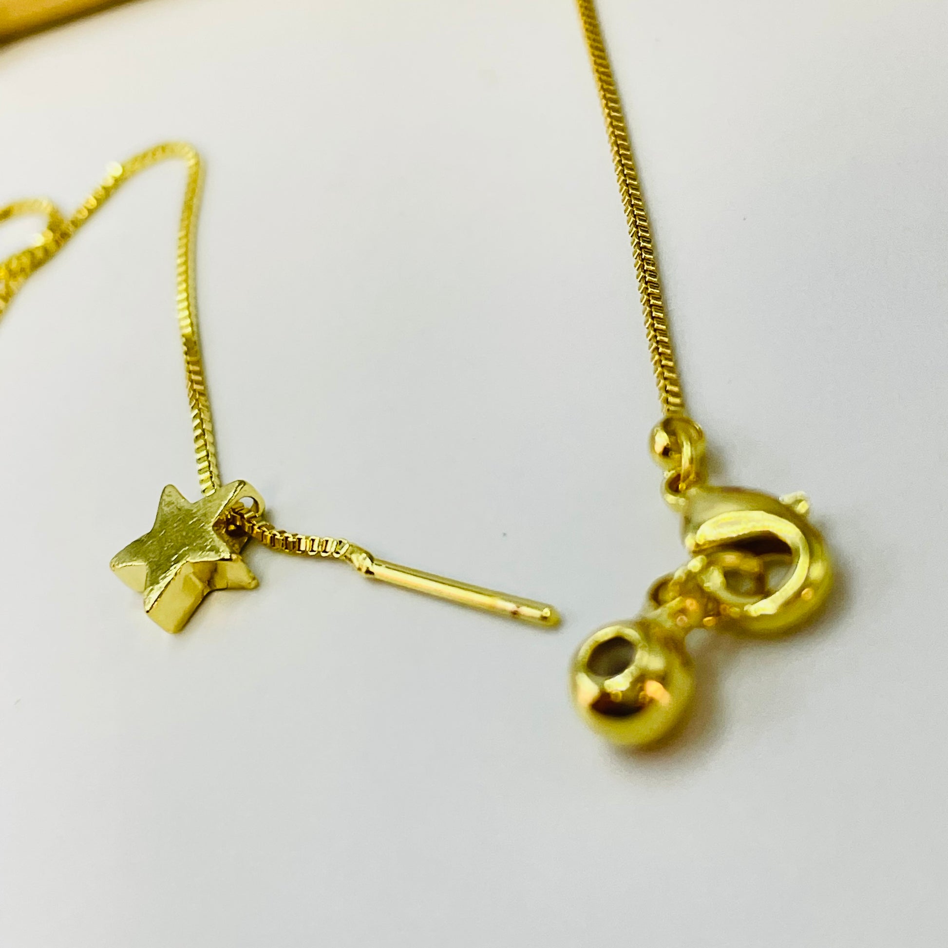 Joyas por Mayor Joyas Bañadas en Oro por Mayor Insumos para Joyas CO209 Cadena Veneciana de 1mm con bolita con silicona y palito Cadena Terminada Baño Oro